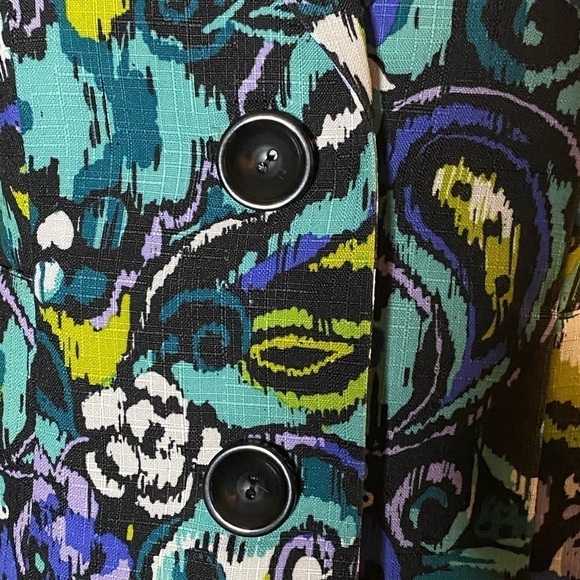 Kasper artsy corpcore multicolored single-breasted blazer Size 8 - Picture 3 of 7